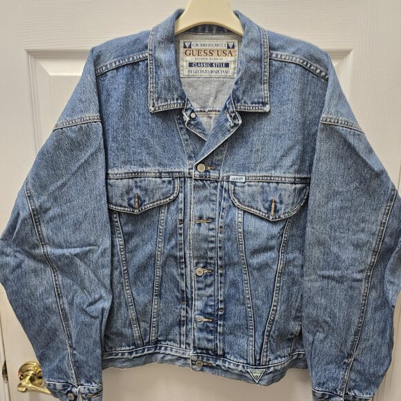 Guess USA Classic Style Denim Jacket Large - Picture 1 of 2